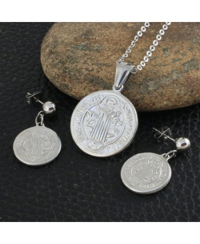 Fashion New Round Style Stainless Steel Jewelry Sets For Women Silver Color Pendants Necklace And Earrings SEUZBXBA $14.60 - ...