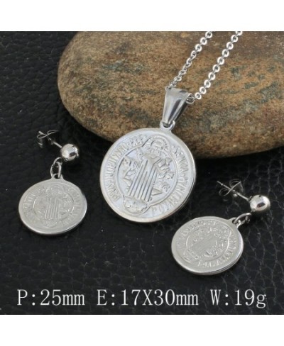 Fashion New Round Style Stainless Steel Jewelry Sets For Women Silver Color Pendants Necklace And Earrings SEUZBXBA $14.60 - ...