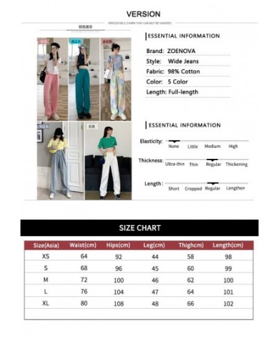 Pink Women Jeans 2022 New Loose Colorful Wide Leg Brown High Waist Straight Pants Women's Casual Pants Denim Femme Trousers $...