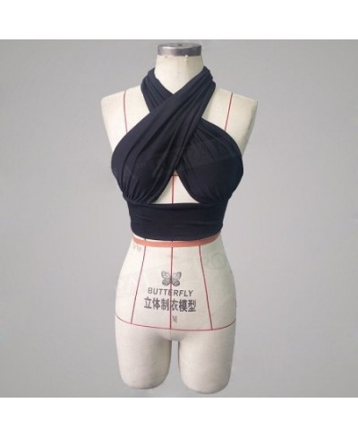 Women Sexy Fashion Backless Cut Out Vest Bandage Shirt Bra Strappy Cross Over Front Short Tops Street Club Wear S-XL $17.05 -...