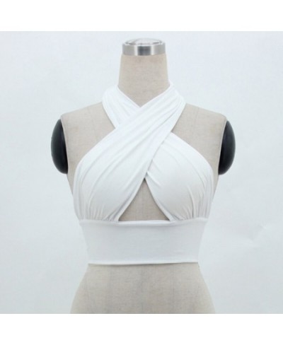 Women Sexy Fashion Backless Cut Out Vest Bandage Shirt Bra Strappy Cross Over Front Short Tops Street Club Wear S-XL $17.05 -...