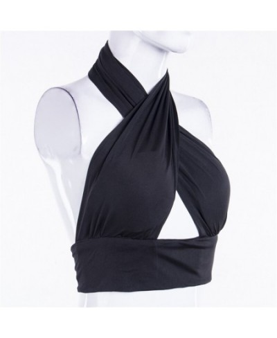 Women Sexy Fashion Backless Cut Out Vest Bandage Shirt Bra Strappy Cross Over Front Short Tops Street Club Wear S-XL $17.05 -...