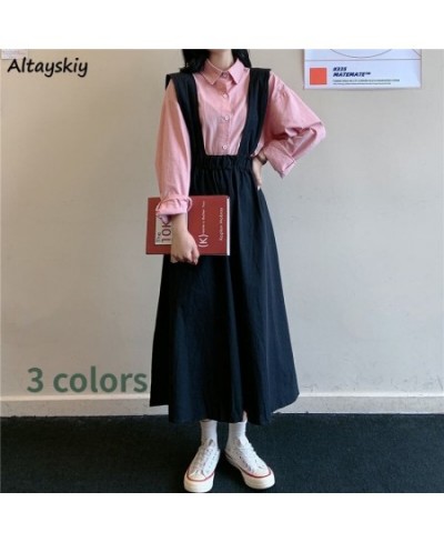 Skirts Women Solid Bandage Loose Minimalist Preppy 3 Colors Summer Leisure Ulzzang Mujer Sweet Suspender All-match Chic Ins N...