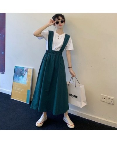 Skirts Women Solid Bandage Loose Minimalist Preppy 3 Colors Summer Leisure Ulzzang Mujer Sweet Suspender All-match Chic Ins N...