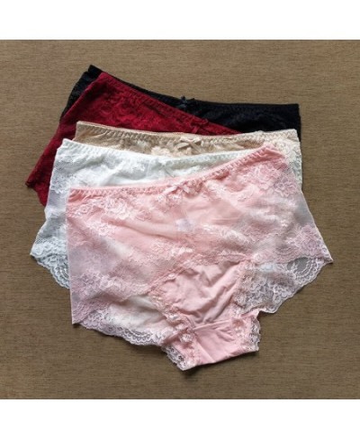 Women's Lace Underwear Sexy Hollow Out Panties Girls High Rise Briefs Soft Modal Solid Color Ladies Lingerie Big Size $13.44 ...