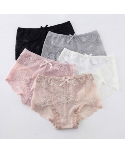 Women's Lace Underwear Sexy Hollow Out Panties Girls High Rise Briefs Soft Modal Solid Color Ladies Lingerie Big Size $13.44 ...