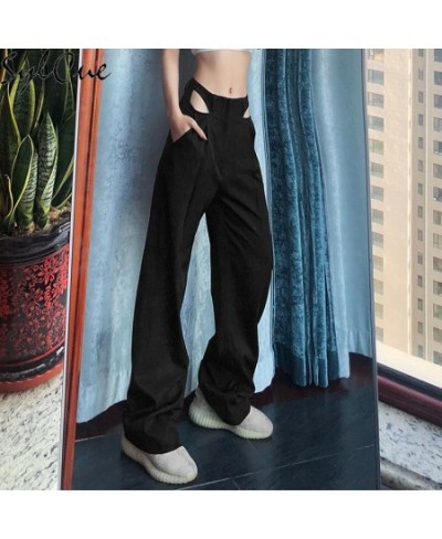 Women's Silm Solid Color Versatile Commuter Classic Fashion Trend High Waist Loose Hollow Out Thin Wide Leg Pants $37.56 - Pa...