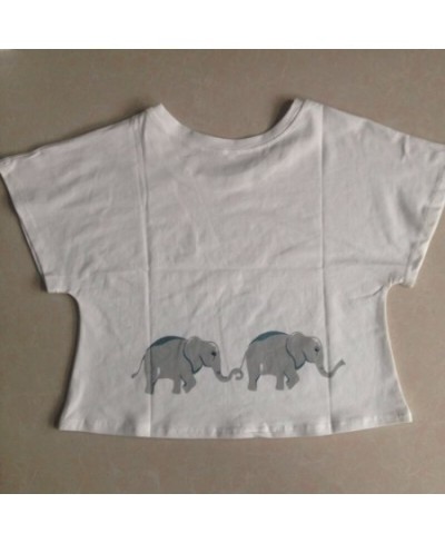 Elephant Print Sleep Top Cute T shirt Women Summer Loose Short Sleeve T shirt For Big Women Cotton T6715 $15.26 - Sleepwears