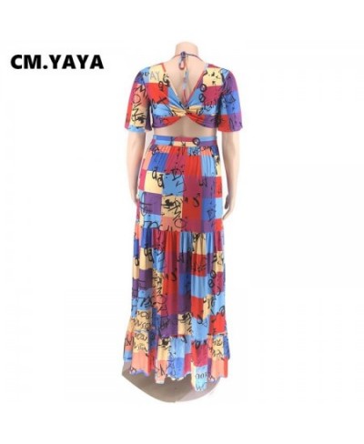 Women Plus Size Set Tie Dye Crop T-shirt A-line Long Skirts Two Piece Sets Ladies Fashion Outfits Casual Streetwear Fall $40....