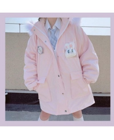 2023 Winter Cotton Padded Jacket Women Loose Fashion School Style Lovely Sweet Girl Femme Warm Lolita JK Parka Coat $106.63 -...