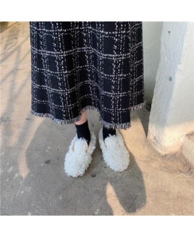 Vintage Plaid Woolen Skirt Women Korean Elegant Tassel Long Skirts Female Harajuku High Waist Loose Midi Skirts Mujer $36.34 ...