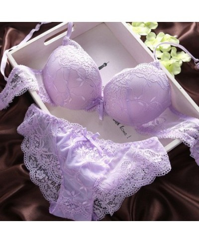 Push Up Bra Lace Bra And Panty Set Women\u2019s Embroidery Deep V Lingerie & Knickers $18.89 - Underwear