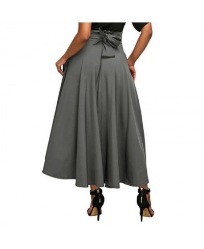 Women A-Line Skirt New Elegant Fashion High Waist Flared Pleated Long Maxi Pockets Ruffles Solid Color Sexy Ladies Clothing $...