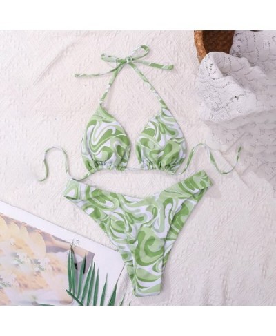 Para Praia 6 Colors Brazilian Bikini Women Abstract Print Swimsuit 2023 Halter Swimwear Push Up Bikini Sexy Bathing Suit $23....