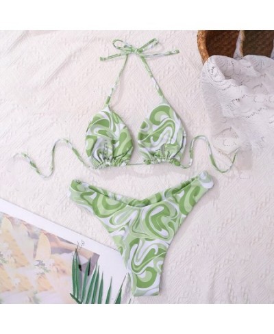 Para Praia 6 Colors Brazilian Bikini Women Abstract Print Swimsuit 2023 Halter Swimwear Push Up Bikini Sexy Bathing Suit $23....