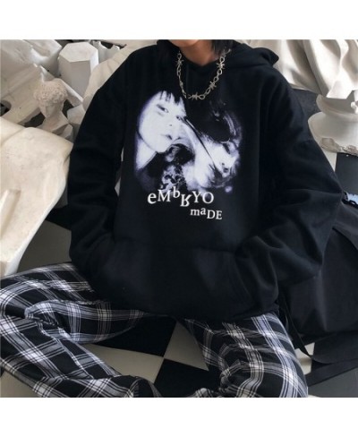 Harajuku Rock Punk Gothic Streetwear Women Hoodies Dark Graphic Tops Hip-Hop Cool High Street Chic Vintage Pullover Sweatshir...