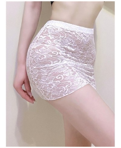 Women's skirt faldas jupe mini skirts ropa Sexy clothes lace ultra thin Transparent Jacquard tight hip wrap Elasticity dance ...