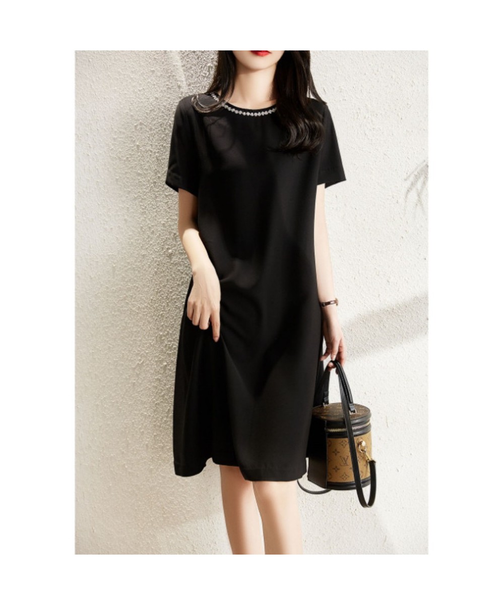 2022 Summer New Ladies Short Sleeve Dress Fashion Temperament Elegant Gentle Skirt Office Wear Back Pleated Back Zipper $44.2...