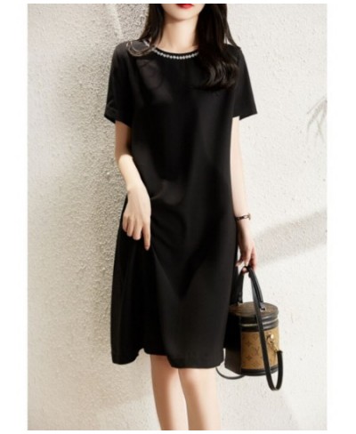 2022 Summer New Ladies Short Sleeve Dress Fashion Temperament Elegant Gentle Skirt Office Wear Back Pleated Back Zipper $44.2...