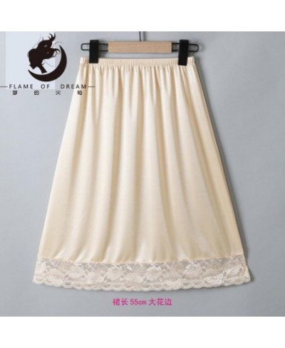 Flame Of Dream Satin Silk Bottomed Skirt Inner Petticoat Skirt Half Skirt Intimate Petticoat Woman Slips $29.63 - Underwear