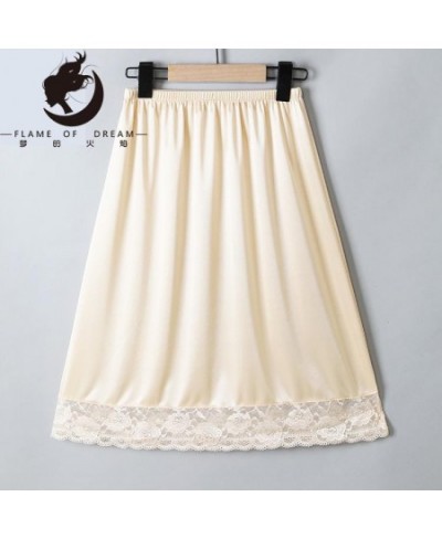 Flame Of Dream Satin Silk Bottomed Skirt Inner Petticoat Skirt Half Skirt Intimate Petticoat Woman Slips $29.63 - Underwear