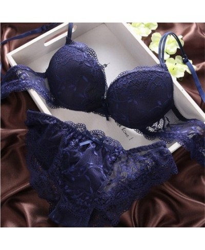 Push Up Bra Lace Bra And Panty Set Women\u2019s Embroidery Deep V Lingerie & Knickers $18.89 - Underwear