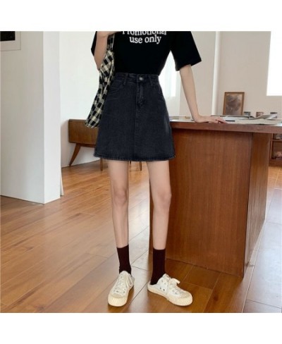 Denim Skirts Women A-line Solid Fashion Design All-match Korean Style Ladies Pockets New Simple Daily High Waist Summer Casua...