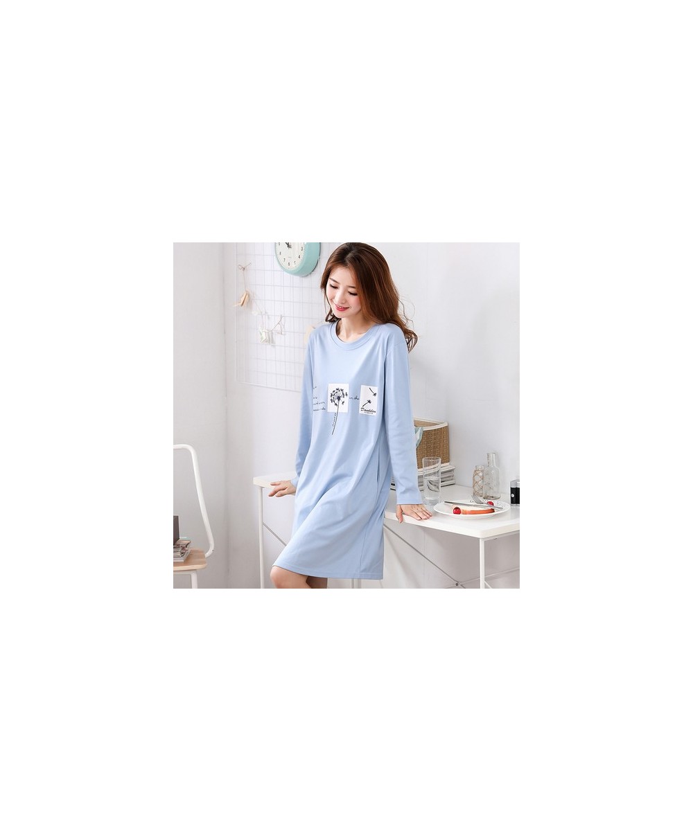 Spring Long Sleeve Print Nightgowns Women Breathable Loose Comfort Home Wear Leisure Sweet Lounge LeisureM-3XL Sleepshirts Ho...