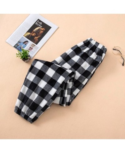 Women Sleep Bottoms Plaid Plus Velvet Pants Couple Winter Basic Flannel Warm Ulzzang New Stretchy Bundle High Quality Homewea...