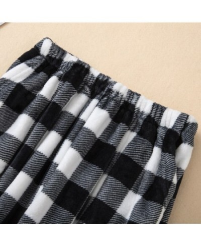 Women Sleep Bottoms Plaid Plus Velvet Pants Couple Winter Basic Flannel Warm Ulzzang New Stretchy Bundle High Quality Homewea...