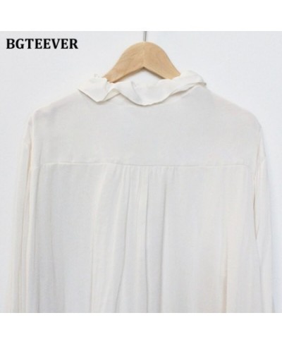 Elegant Ruffles V-neck White Shirts Blouses for Women 2023 Spring Casual Long Sleeve Female Shirts Tops Ladies Blusas $42.64 ...