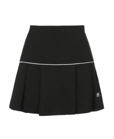 Retro Pastel Goth High Waist Letter Embroidery Skirts Patchwork Mini Skirts short Bottoms Streetwear Women Gym Y2K Pleated $2...