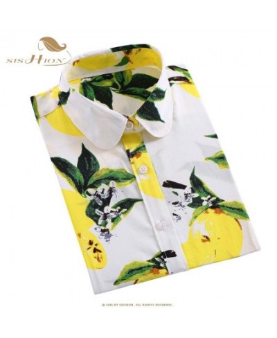 Women Cotton Shirt Fashion Vintage Blouses 5XL Plus Size Lemon Print Blusas QY0442 Floral Women Long Sleeve Female Top $39.14...