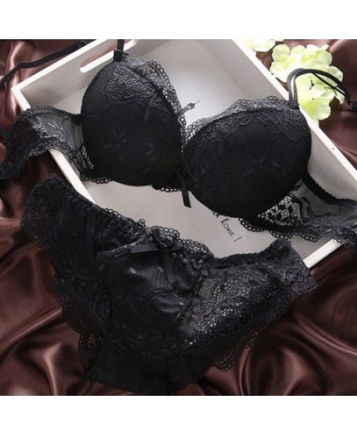 Push Up Bra Lace Bra And Panty Set Women\u2019s Embroidery Deep V Lingerie & Knickers $18.89 - Underwear