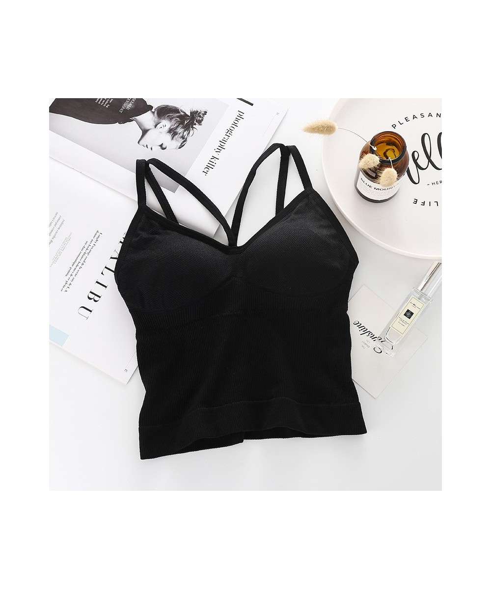 Summer Crop Top Women Tank Top Underwear Seamless Sexy Lingerie Wireless Bralette Top Female Deep V Removable Pad Camisole $1...