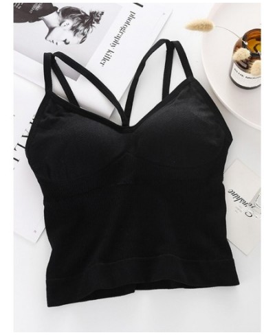 Summer Crop Top Women Tank Top Underwear Seamless Sexy Lingerie Wireless Bralette Top Female Deep V Removable Pad Camisole $1...