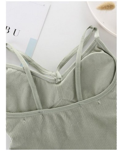 Summer Crop Top Women Tank Top Underwear Seamless Sexy Lingerie Wireless Bralette Top Female Deep V Removable Pad Camisole $1...