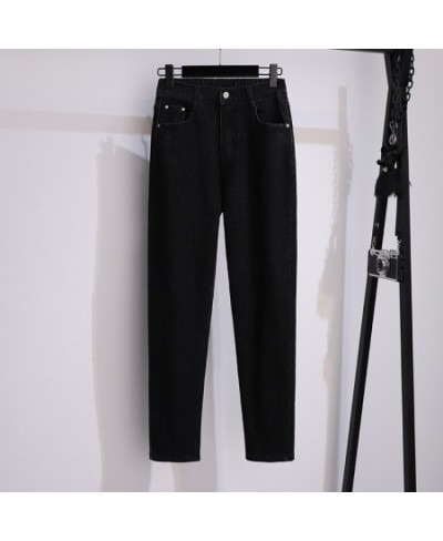 3107 Four Seasons Women High Waist Jeans Mom Clothes Casual Loose Stretch Thin All-Match Simple White Harem Pants $58.86 - Jeans