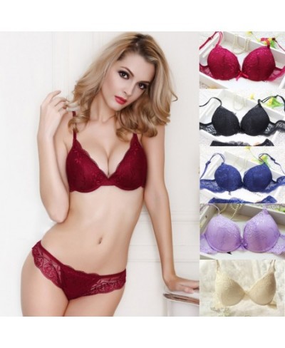 Push Up Bra Lace Bra And Panty Set Women\u2019s Embroidery Deep V Lingerie & Knickers $18.89 - Underwear