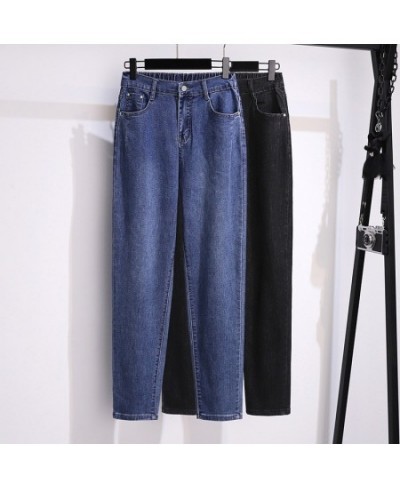 3107 Four Seasons Women High Waist Jeans Mom Clothes Casual Loose Stretch Thin All-Match Simple White Harem Pants $58.86 - Jeans