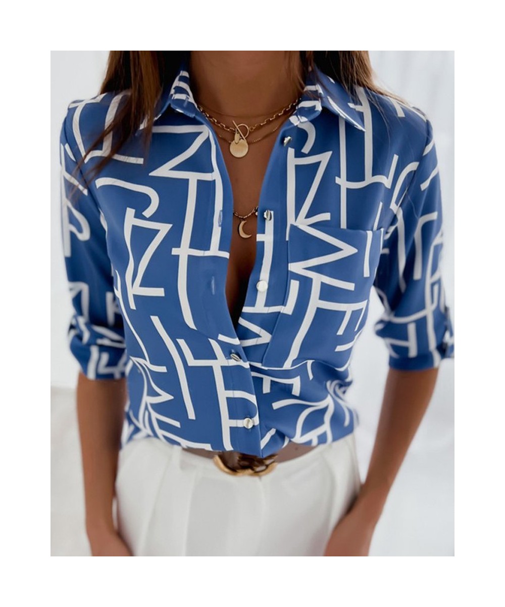 2023 Summer Long-sleeved Printed Polo Shirt Women Casual Long Sleeve V Neck Slim Polo Shirts Ladies Tops $28.70 - Tops & Tees