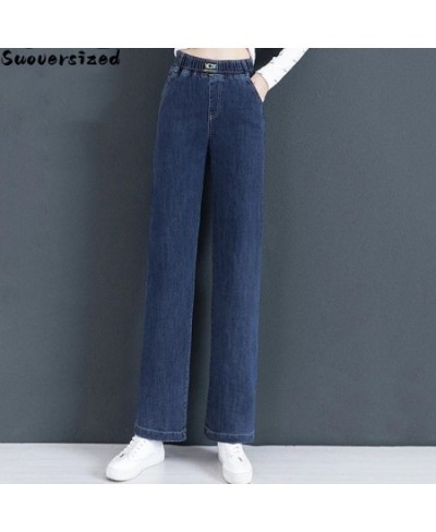 Ankle-length Straight Jeans Women Elastic High Waist Denim Wide Leg Baggy Pants Oversize 4xl Casual Vaqueros Korean Pantalone...