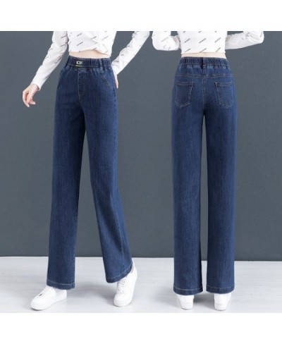 Ankle-length Straight Jeans Women Elastic High Waist Denim Wide Leg Baggy Pants Oversize 4xl Casual Vaqueros Korean Pantalone...