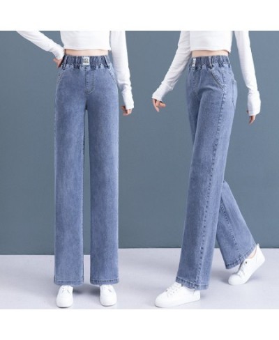 Ankle-length Straight Jeans Women Elastic High Waist Denim Wide Leg Baggy Pants Oversize 4xl Casual Vaqueros Korean Pantalone...