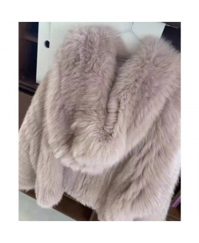 Winter Women Jackets Faux Fur Fabric Teddy Outerwear Female Overcoat Bear Jacket Womens Fashion Vintage Suit Hat Ponchos Cape...