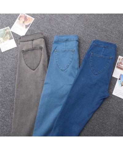 Sexy Skinny Jeans Spring Woman High Waist Gray Wash Denim Trousers Blue Bodycon Lift Butt Pencil Pants Female $47.81 - Jeans