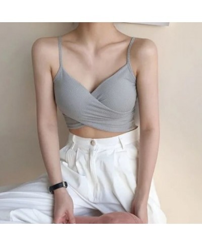 Women Crop Top Tube Top Seamless Underwear Female Crop Tops Girls Streetwear Sexy Lingerie Padded Tube Bra Bandeau Top $14.12...