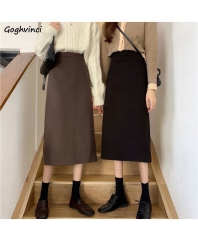 Skirts Women Simple Casual Empire Lady Fashion Style Streetwear Split Midi Bottom Students Spring Female Popular Chic Ins $27...