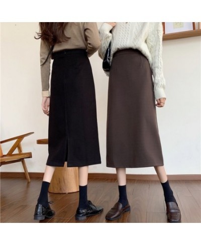 Skirts Women Simple Casual Empire Lady Fashion Style Streetwear Split Midi Bottom Students Spring Female Popular Chic Ins $27...