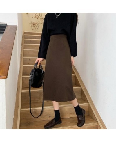 Skirts Women Simple Casual Empire Lady Fashion Style Streetwear Split Midi Bottom Students Spring Female Popular Chic Ins $27...